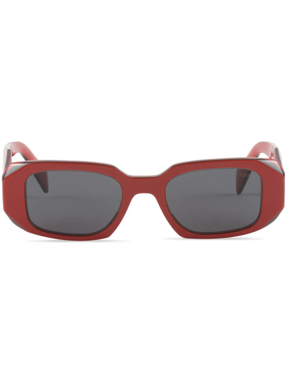 Prada Eyewear Symbole rectangle-frame sunglasses - Red | Farfetch Global