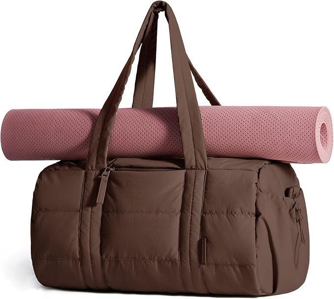 BAGSMART Reiki Gym Bag for Women Puffy Yoga Mat Travel Weekender Duffle Bag | Lint-Resistant Lini... | Amazon (US)