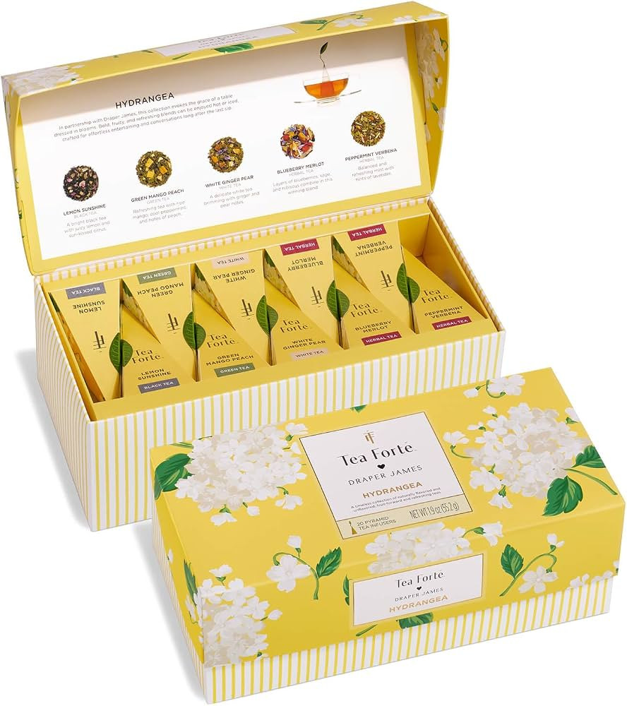 Tea Forte Tea Sampler, 20 Pyramid Infuser Bags, Premium Tea Gift Set | Amazon (US)