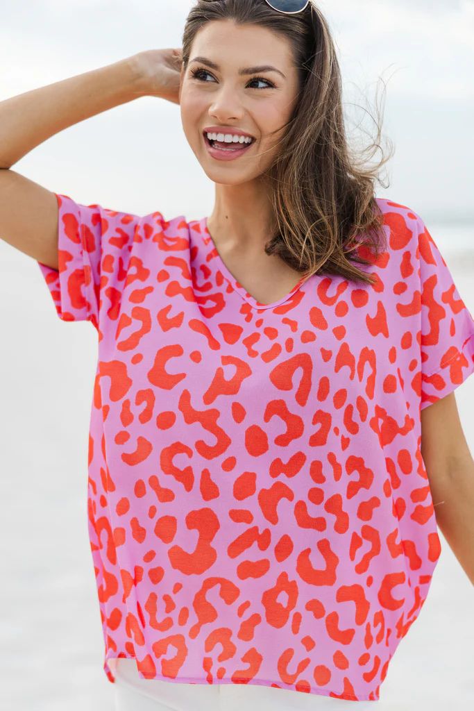 Couldn't Be Happier Pink Leopard Top | The Mint Julep Boutique