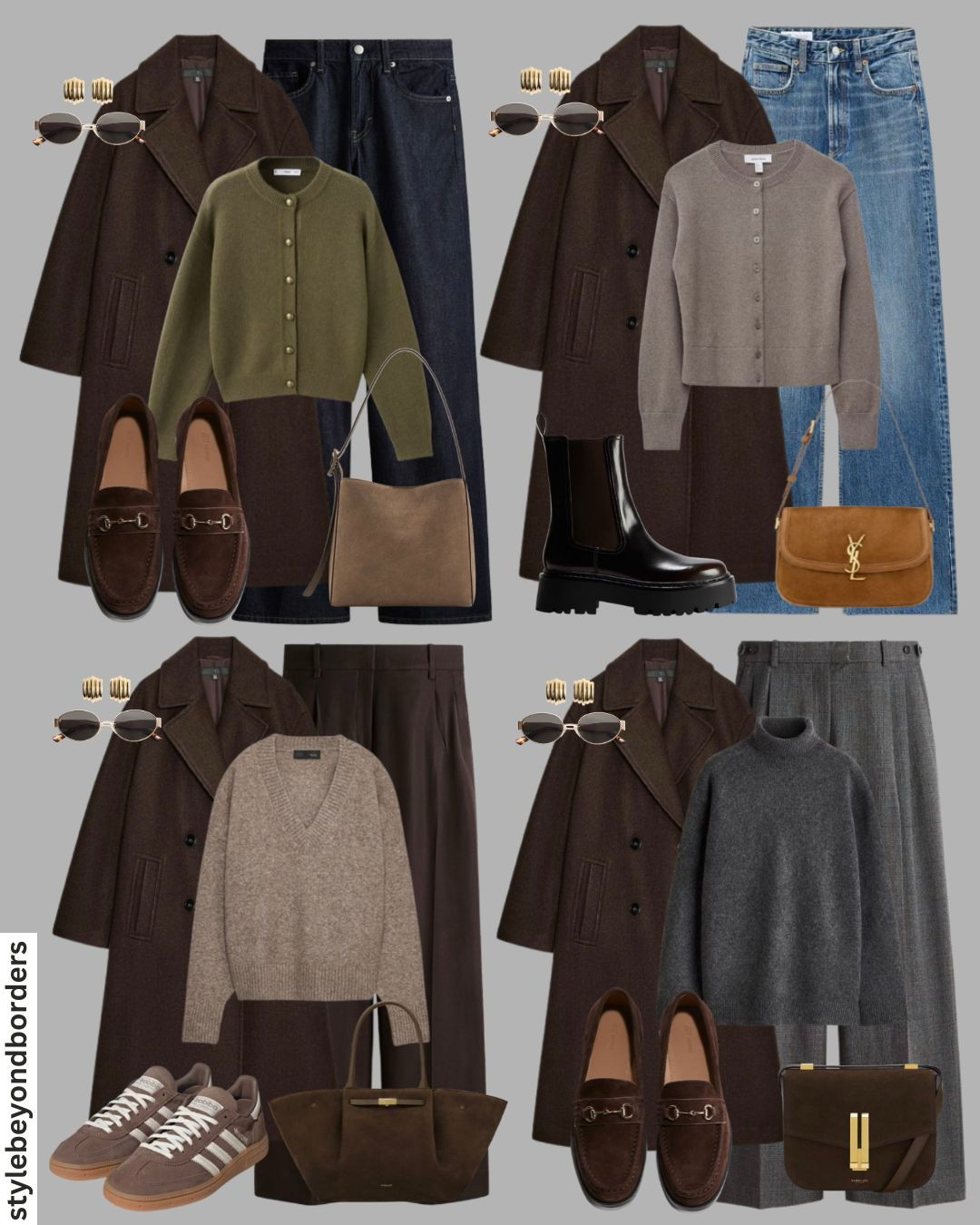 Neutral fall outfits 🤎🍂😮‍💨



Tags: brown oversized coat, olive cardigan, blue high waisted regular jeans, suede loafers, Chelsea boots, ankle boots, adidas spezials, DeMellier suede bag, grey turtleneck jumper, grey wide leg formal trousers, brown formal wide leg trousers, ysl suede bag, H&M, Zara, Mango, adidass

#LTKwinter #LTKautumn #LTKstyletip