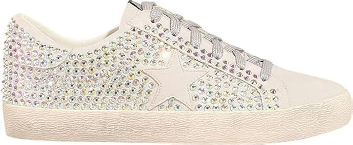 Mi.iM Joann Rubber Sole Lace-up Rhinestone Suede Star Sneakers | Amazon (US)