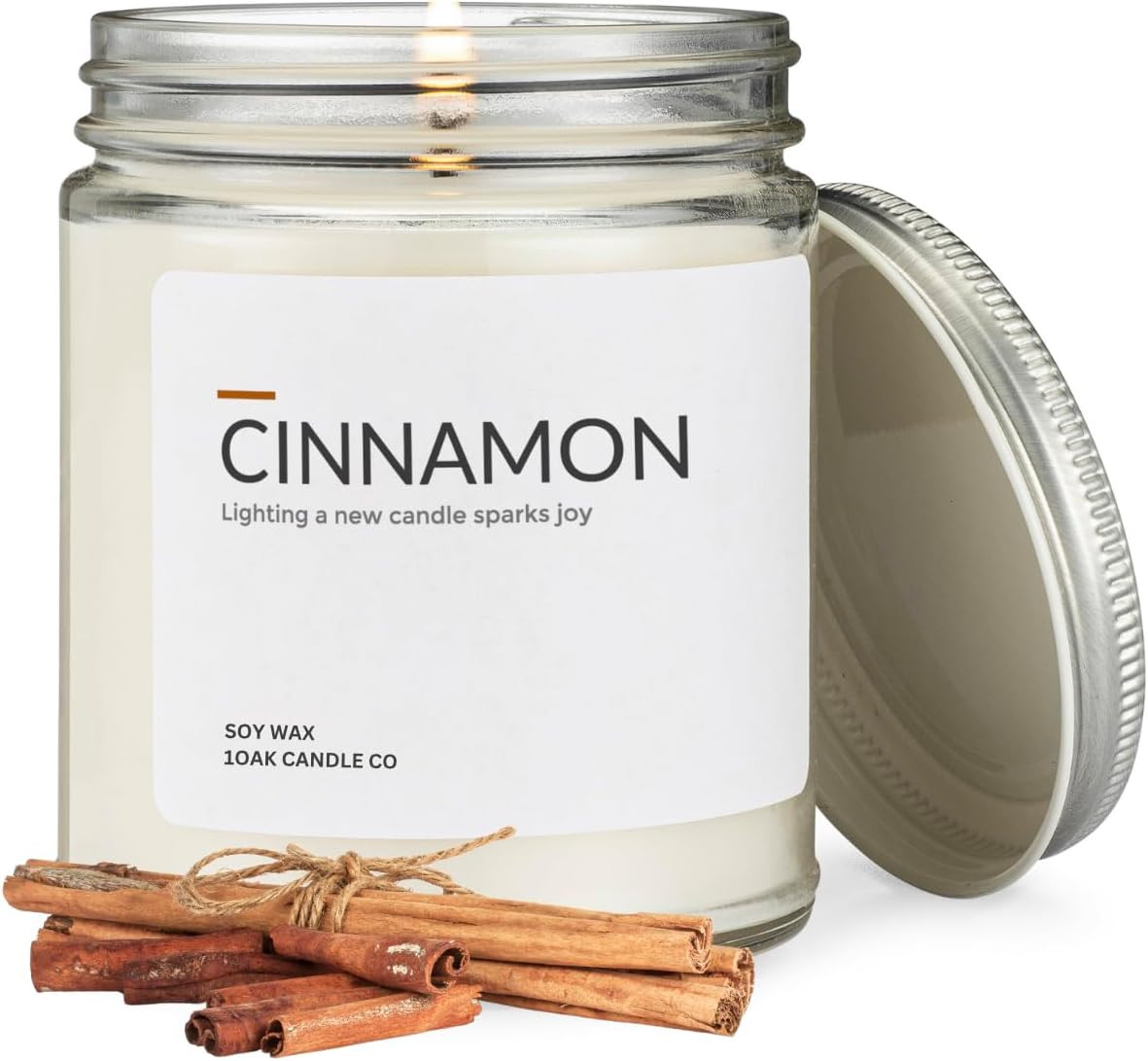 1OAK Cinnamon Candle - Soy Wax Scented Candles - Soy Candles for Home Scented - Long Burning Premium - Hand-Poured (7oz.) | Amazon (US)