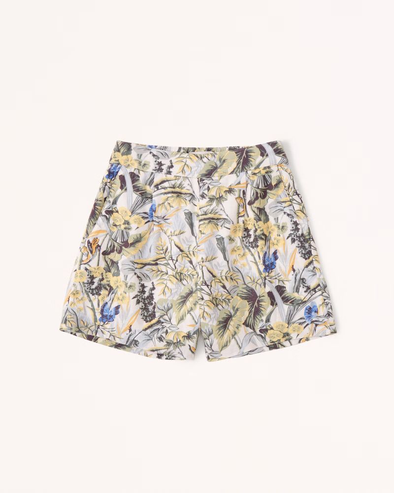 Linen-Blend Pull-On Shorts | Abercrombie & Fitch (US)