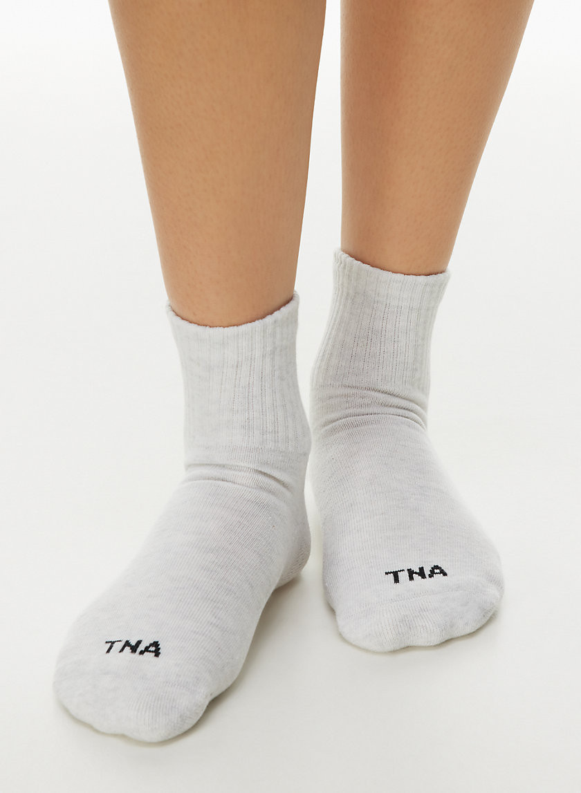 Tna Best-Ever Ankle Socks 3-Pack in Heather Cloud White | XS/Small | Cotton/Nylon/Polyester | Aritzia