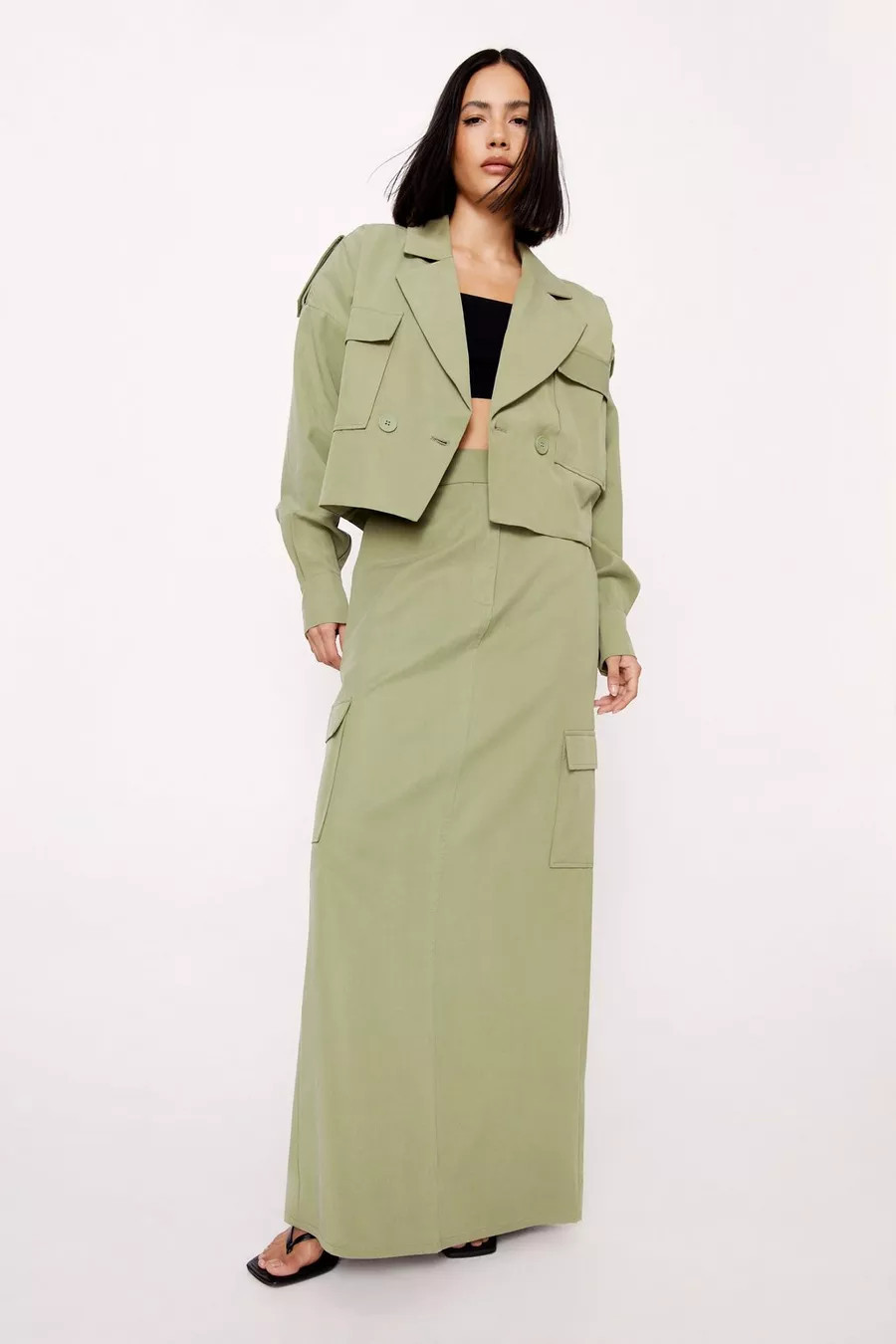 Premium Twill Cargo Maxi Skirt | Nasty Gal UK (+IE)