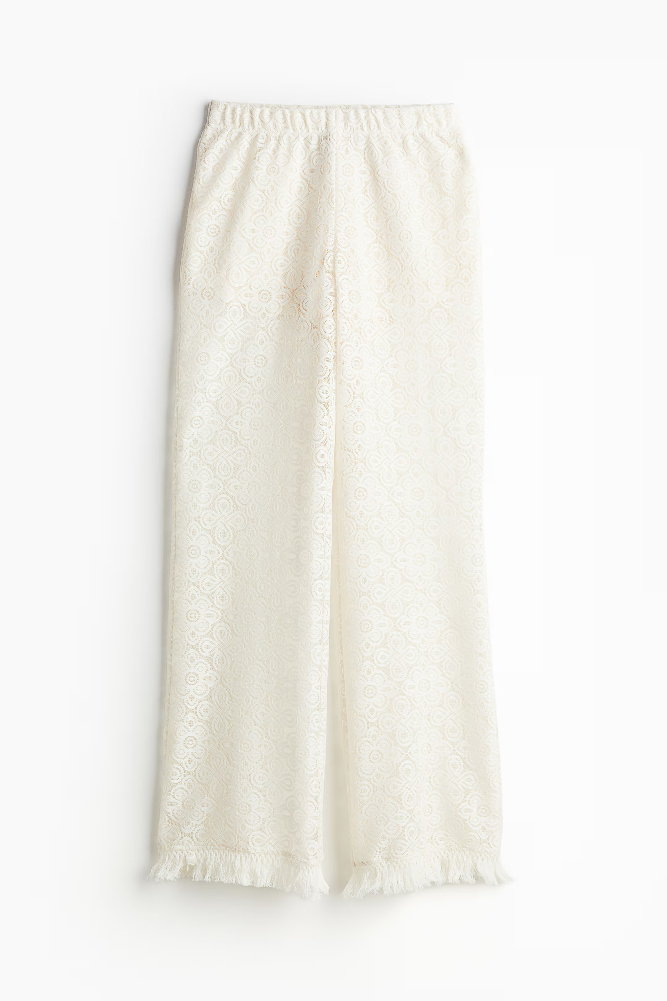 Fringe-trimmed flared lace trousers | H&M (UK, MY, IN, SG, PH, TW, HK)