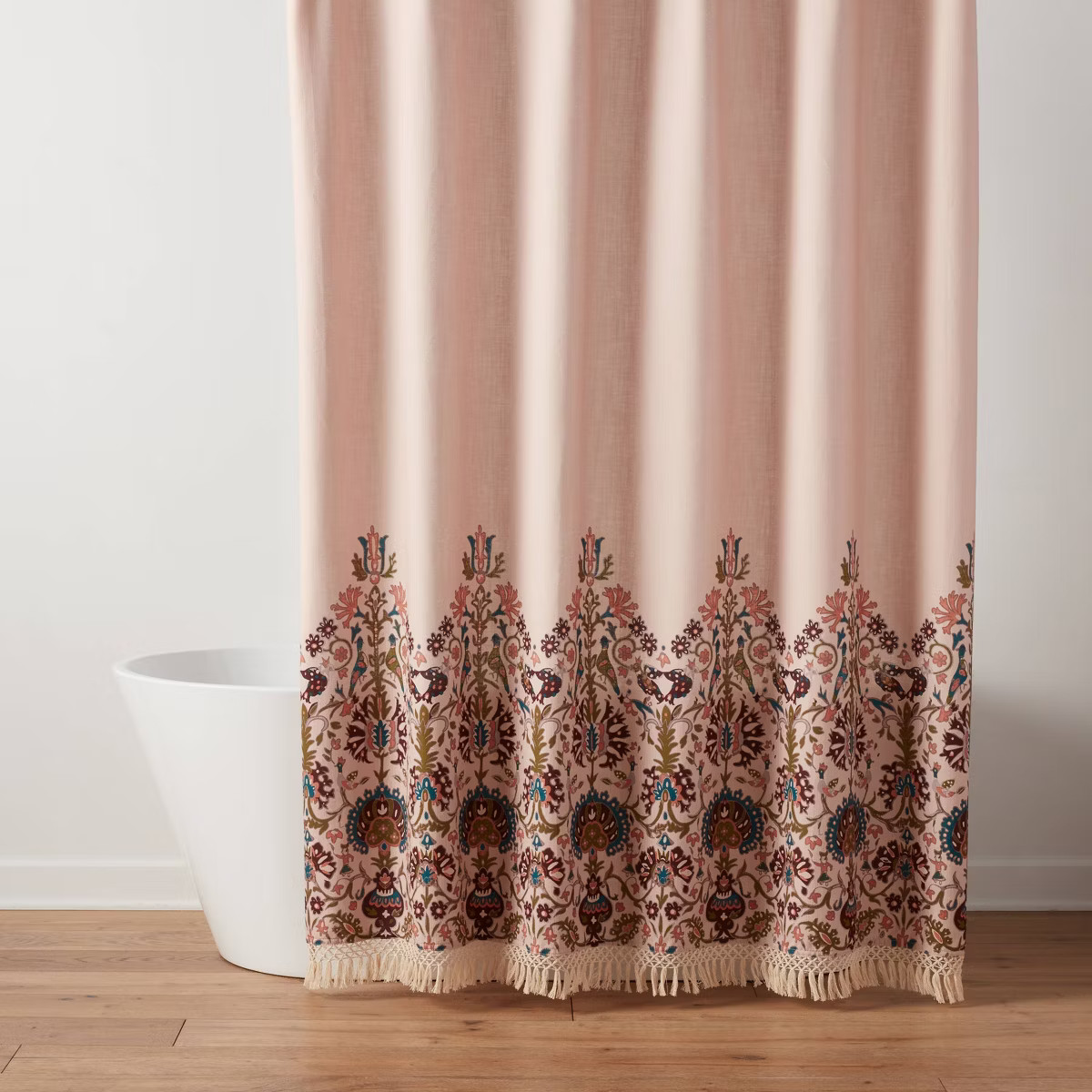 Boho Floral Border Shower Curtain Pink - Threshold™ | Target