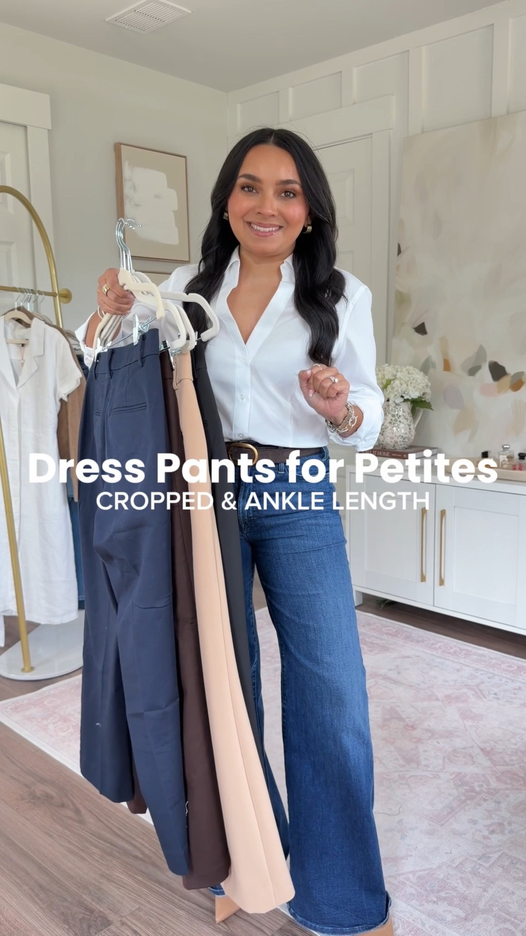 Ankle and cropped dress pants!
For reference: I’m 5’0, petite, 32b bra size, and 2/26 in bottoms, pear shaped. 
*Everything I share is unaltered! TTS means true to size. Between size 5-6.5 in shoes

All pants size 2 petite TTS 
Button down size PS TTS 
Jeans size 26 petite TTS 

#LTKPetite #LTKSaleAlert #LTKWorkwear