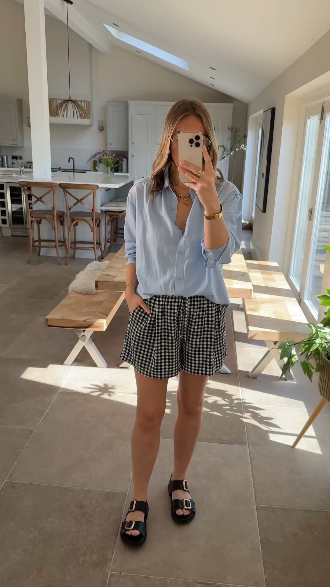Casual summer shorts outfit. 
Lots of lovely feedback on these flowing gingham shorts , easy care , textured fabric , long enough and pockets - trust me they are brilliant. 
Styled with that beautiful linen shirt I keep talking about. 
I wear a large in the shorts 
(Generous 14) 
And a large in the shirt. 


Staycation
Shorts outfit 
Spring outfit 
British summer 

#LTKspring #LTKsummer #LTKtravel
