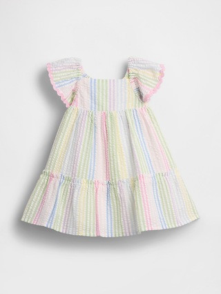 Baby Seersucker Flutter Tank Dress | Gap (US)