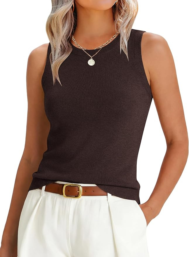ANRABESS Camisetas sin mangas de mezcla de lana para mujer, su\u00e9teres sin mangas, suaves, aju... | Amazon (US)
