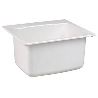 MUSTEE 22 in. x 25 in. x 13.75 in. Molded Fiberglass Drop in Utility Sink in White 10 - The Home ... | The Home Depot