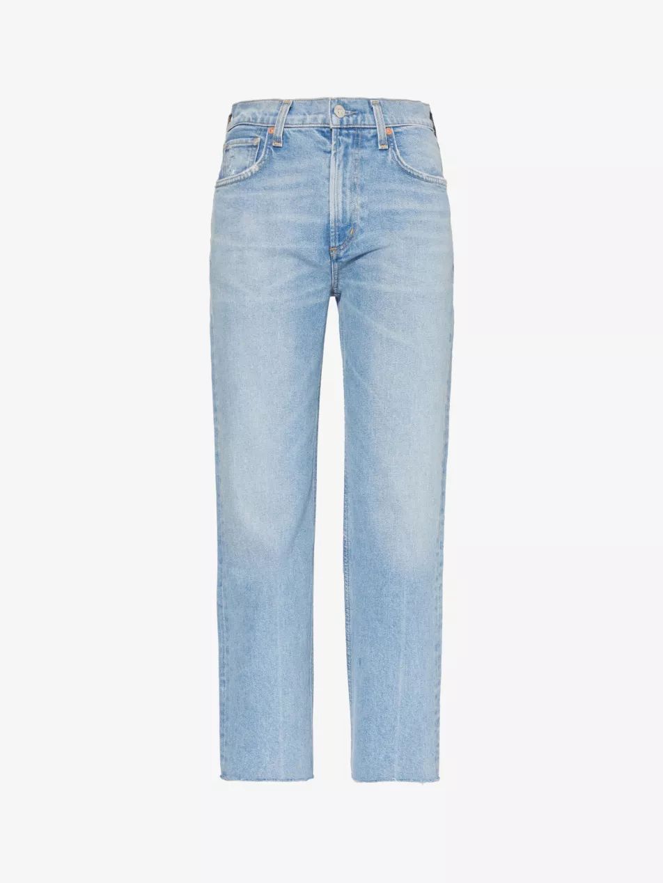 Daphne raw-hem cropped straight-hem high-rise denim-blend jeans | Selfridges