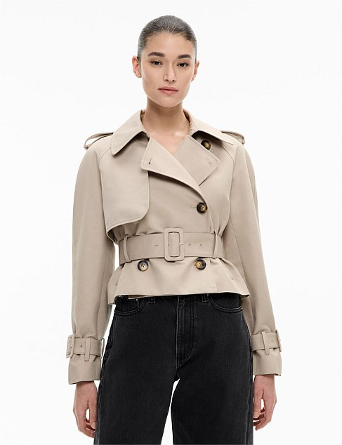 Witchery Cropped Trench Jacket | David Jones | David Jones (Australia & New Zealand)