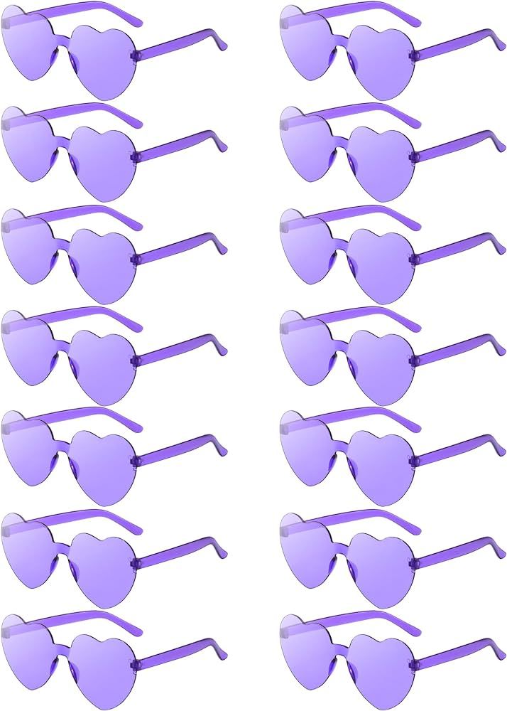 14 Pairs Heart Shaped Sunglasses for Women Heart Glasses Pack for Bachelorette Party Favor Valent... | Amazon (US)