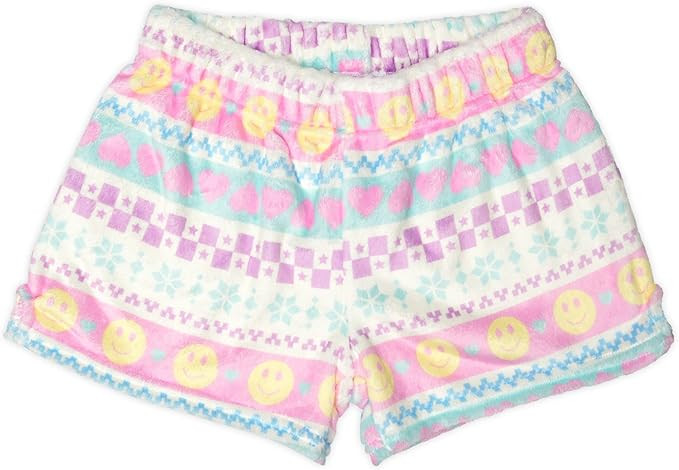 iscream Big Girls Silky Soft Pretty Print Plush Fleece Shorts - Pastel Dreams Collection | Amazon (US)