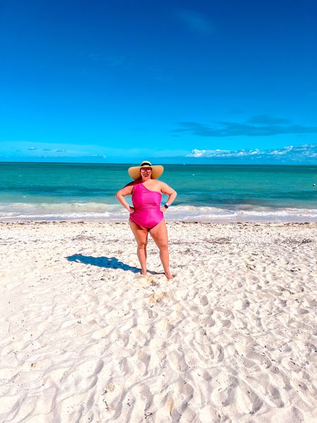 This hot pink one shoulder swimsuit is so gorgeous with these ocean views. This suit has good compression and so comfortable. Several colors/prints still on clearance so snag it while you can. 

Plus size swim 
Plus size swimsuit
Plus swim
One shoulder swim 
Ruched swim 
Plus size 
Curvy swim 
Beach vacation
vacation outfit 
Cruise outfit 

#LTKsalealert #LTKplussize #LTKtravel