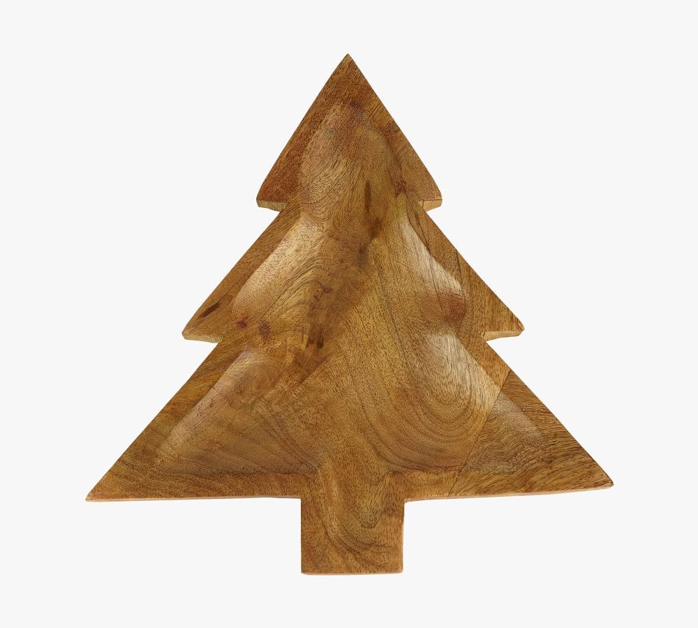 Mango Wooden Christmas Tree Tray, 10&amp;quot;L | Pottery Barn (US)
