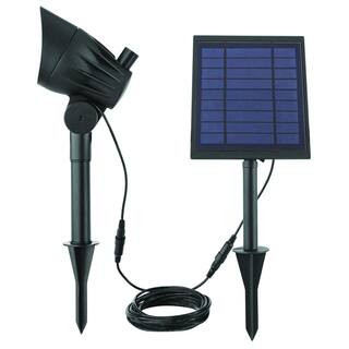 Hampton Bay Solar Black LED 150-300 Lumen High-Low Metal Spotlight-NXT-1915 - The Home Depot | The Home Depot