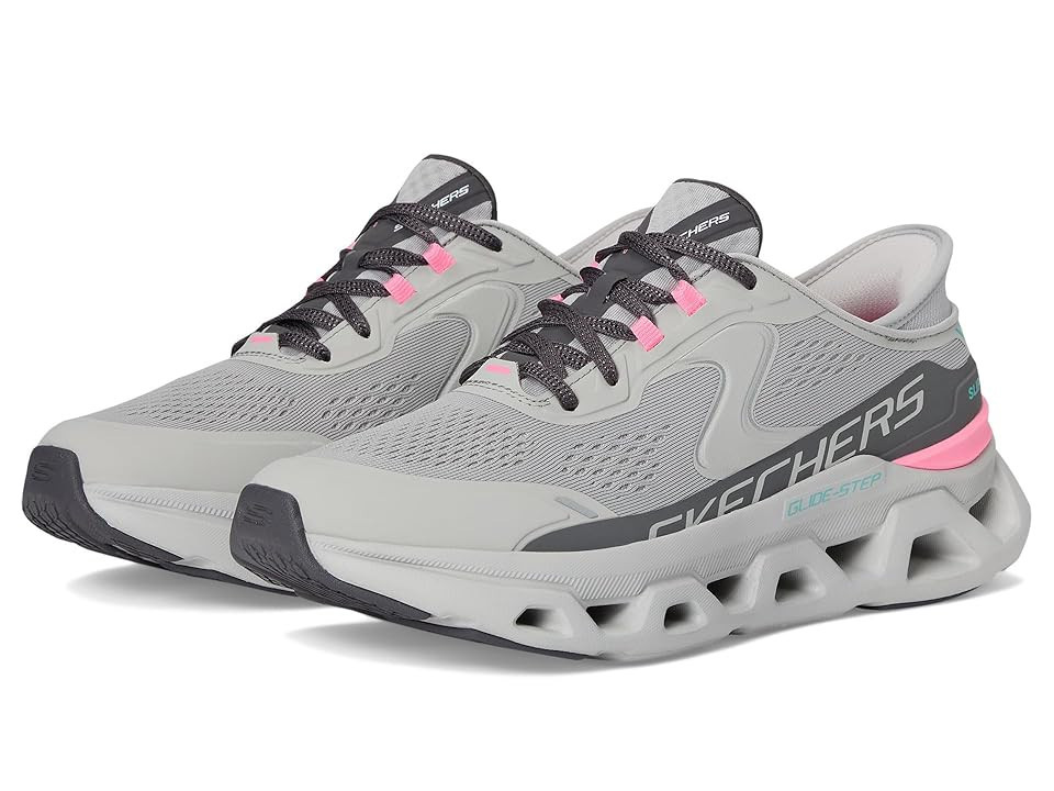 SKECHERS Glide Step Altus Hands Free Slip Ins Women's Shoes Grey Pink : 8.5 B - Medium, Synthetic | Zappos