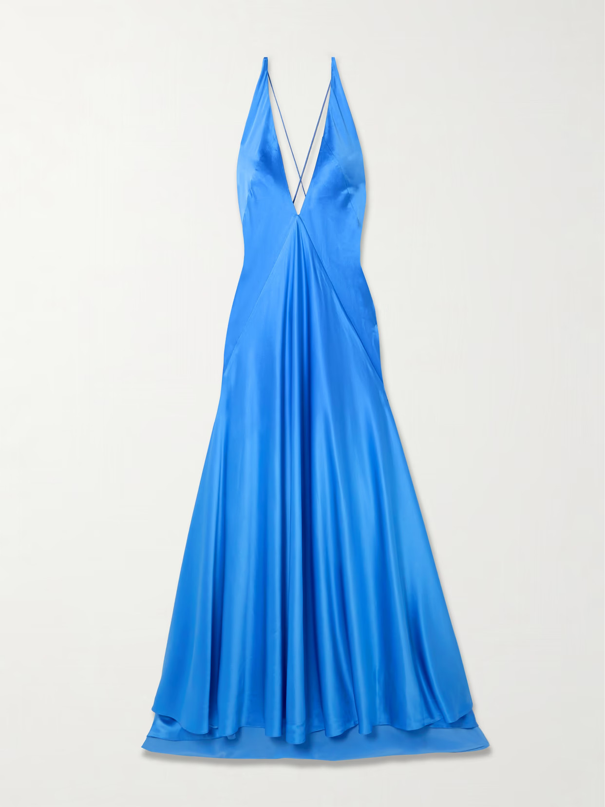 Michael Lo Sordo - Alexandra Open-back Silk-satin Gown - Blue | NET-A-PORTER (US)