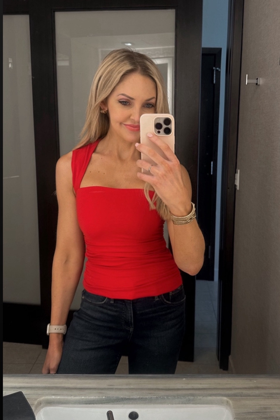 Outfit I wore to the Kelly Clarkson concert 🍒🍓 Red ruched portrait top + dark flare jeans 

Wearing size XS in the top and size 25 in the jeans 

#LTKSaleAlert #LTKFindsUnder100 #LTKItBag