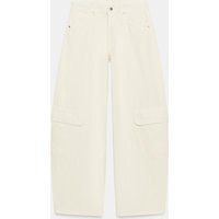 Zara - Trf Mid-Rise Barrel Cargo Jeans - Ecru - 26 (Us 2) - Woman | Zara US
