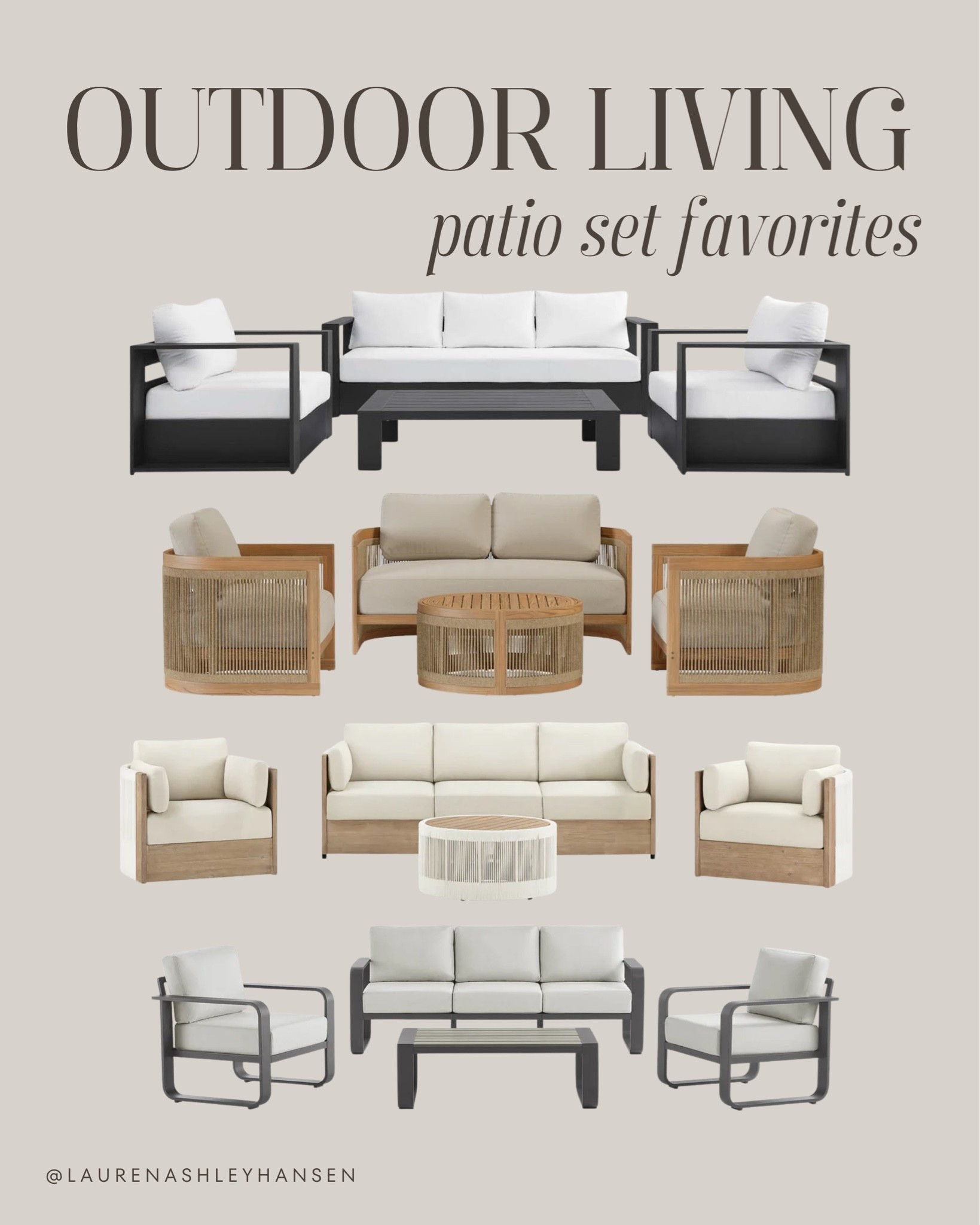 I love the option of purchasing a complete outdoor set! The simplicity is amazing, and I also love that you can find very beautiful sets at a much more reasonable price point. These options are elevated, high-quality, and cozy.

#LTKSeasonal #LTKHome