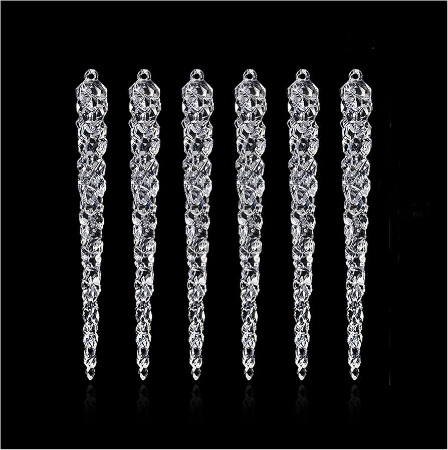 Chrismtas Tree Icicles Glass Icicle Ornaments Wedding Party Decorations 24 Pieces | Amazon (US)