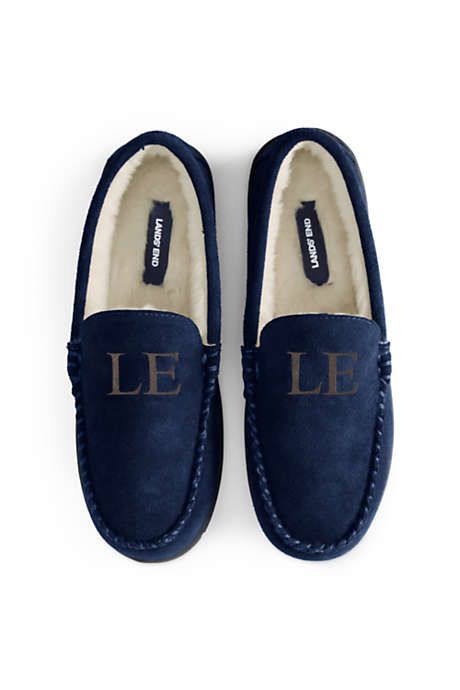 Men's Suede Leather Moccasin Slippers | Lands' End (US)