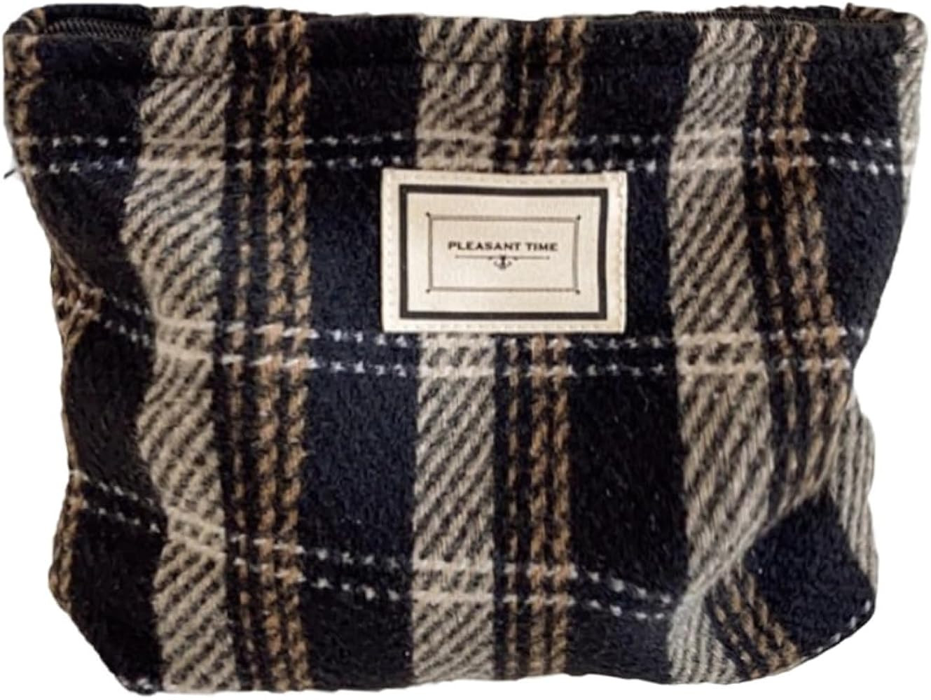 Travel Checkered Makeup Bag, Corduroy Cosmetic Bag for Purse, Small Cosmetic Zipper Pouch Cute Tr... | Amazon (US)