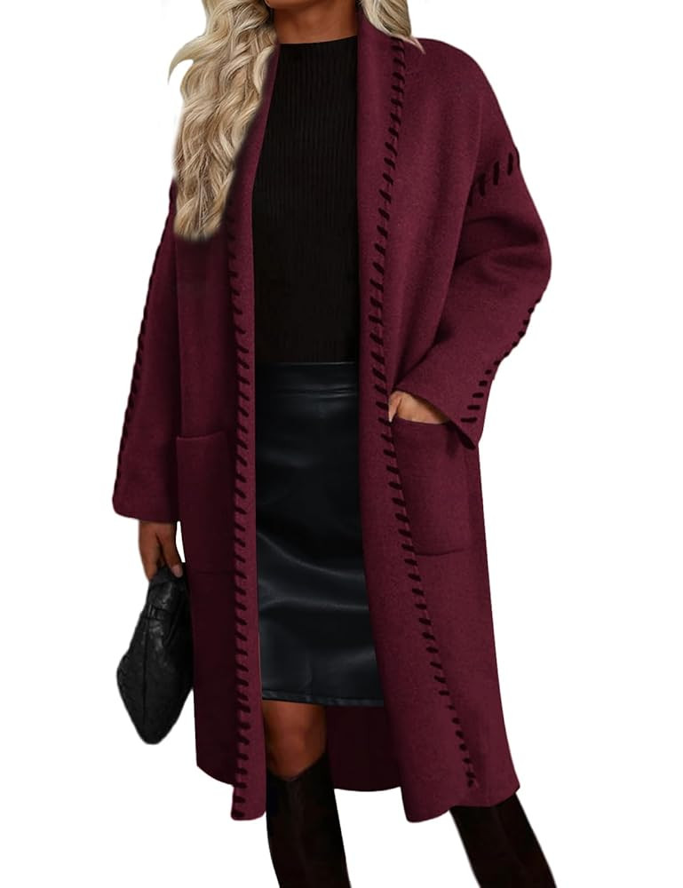 VIMPUNEC Womens Fall Long Cardigan Sweaters Oversized Chunky Jackets Open Front Knit Outwear Coat... | Amazon (US)