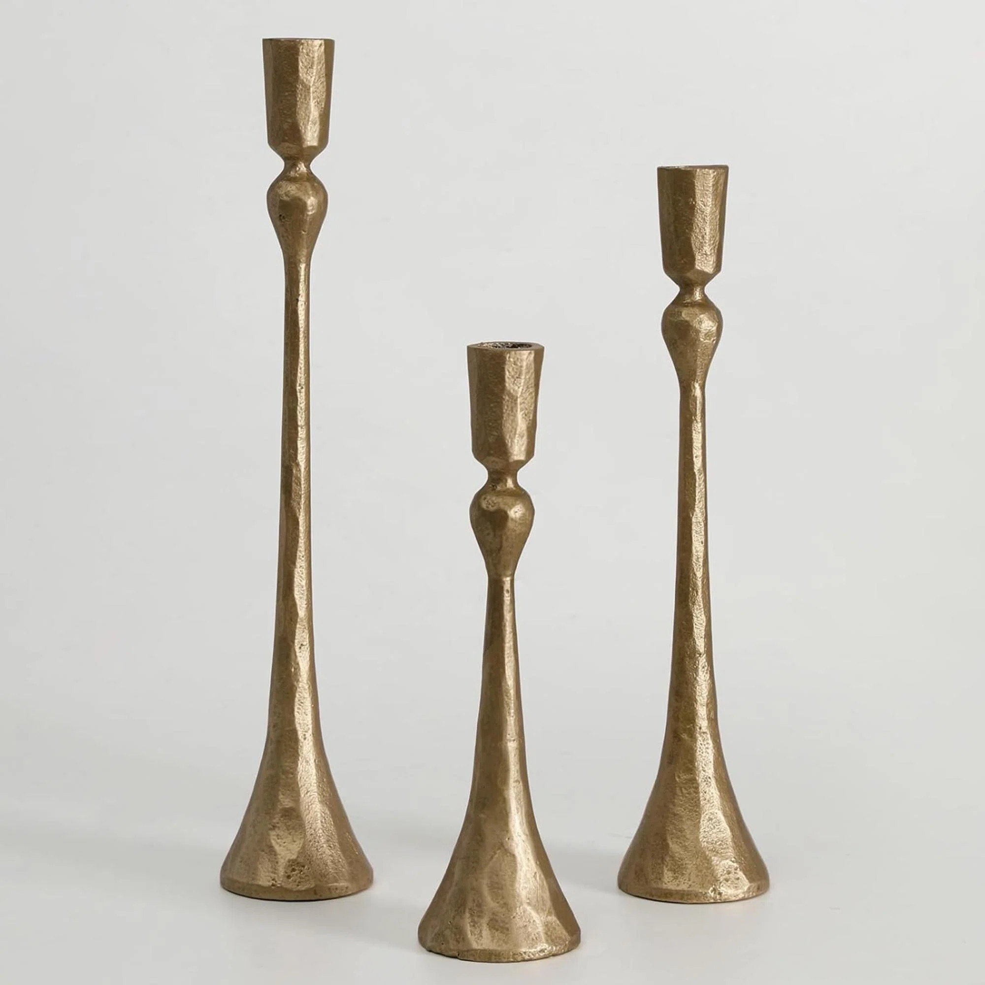 World Menagerie Vintage Cast Iron Taper Candle Holder - Set Of 3 Decorative Candle Stand, Candles... | Wayfair North America