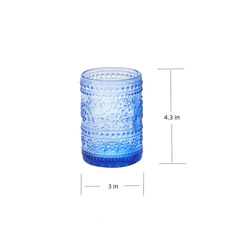 The Pioneer Woman Glass Channing 11-Ounce Tumblers, Blue, Set of 4 | Walmart (US)