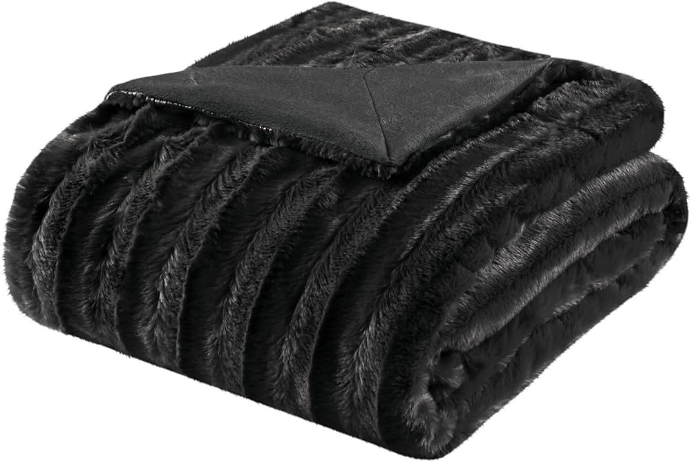 Madison Park Duke Luxury Long Faux Fur Throw Premium Soft Cozy Brushed Long Fur For Bed, Coach or... | Amazon (US)