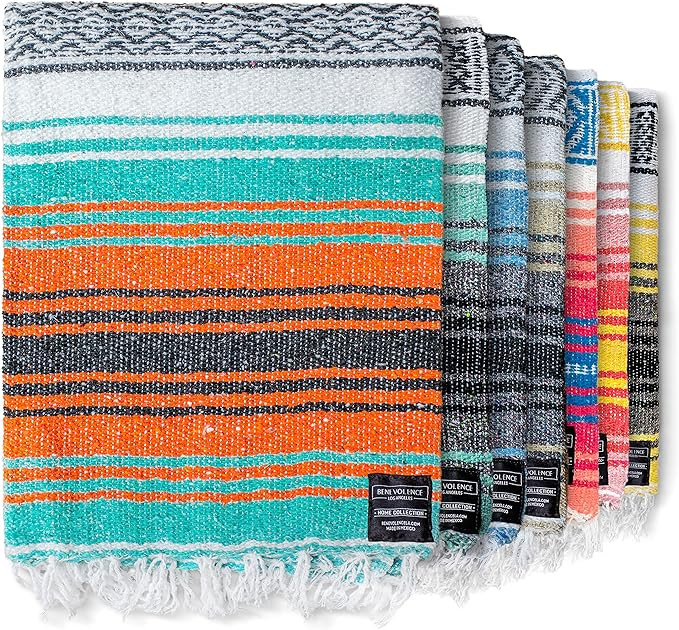Benevolence LA Authentic Handwoven Mexican Blanket | Yoga Blankets, Outdoor, Picnic, Beach, Campi... | Amazon (US)