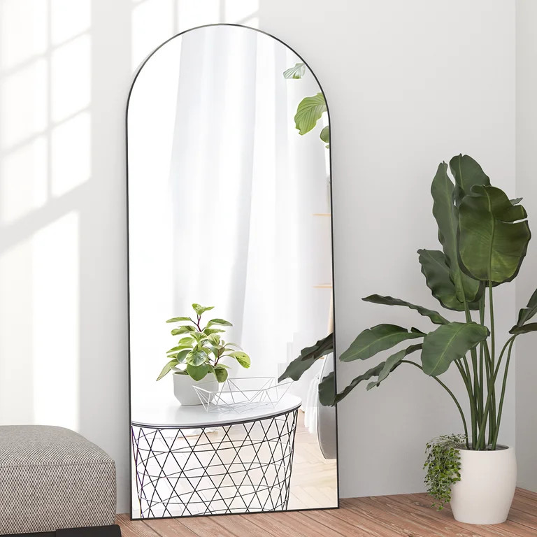 RACHMADES 65"x24" Arched Mirror Full Length Mirror Arch Floor Length Mirror Full Body Mirror Blac... | Walmart (US)