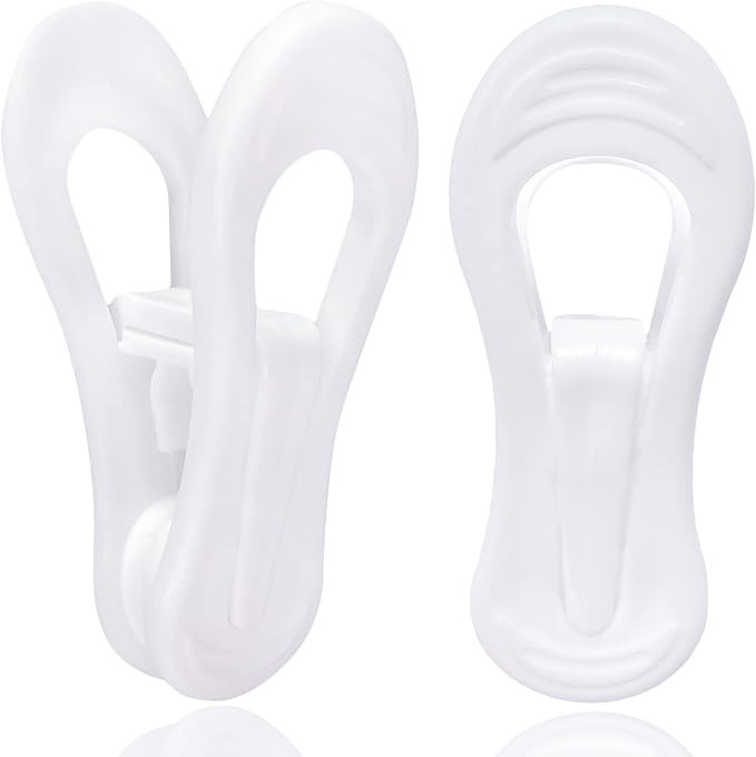 TOFIIGREM White Hanger Clips 50 Pack, Multi-Purpose Plastic Hangers Clips Perfect for Plastic Clo... | Amazon (US)