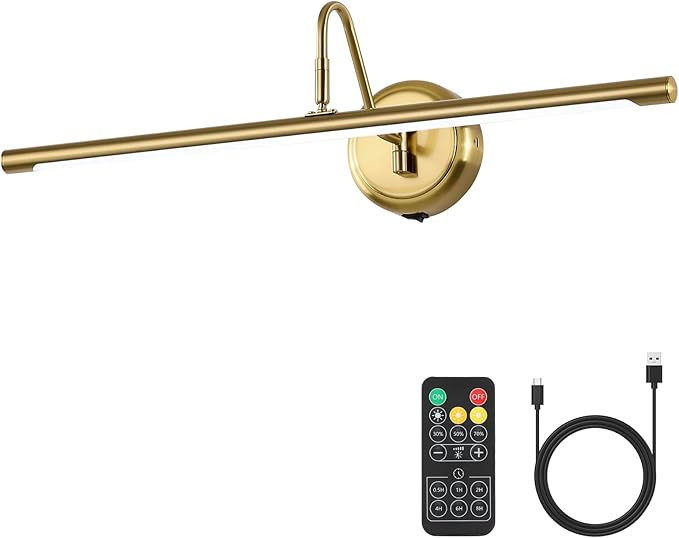 JOOSENLUX Battery Operated Picture Lights Modern Wireless Wall Lights 24.4" Inch Dimmable Under C... | Amazon (US)