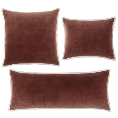 Gehry Velvet/Linen Russet Decorative Pillow | Annie Selke