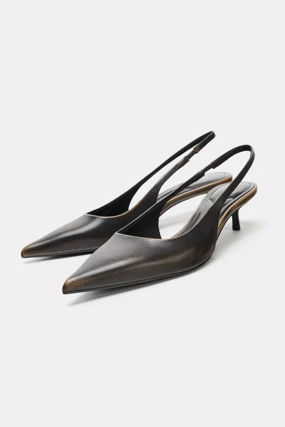 LEATHER SLINGBACKS | Zara US