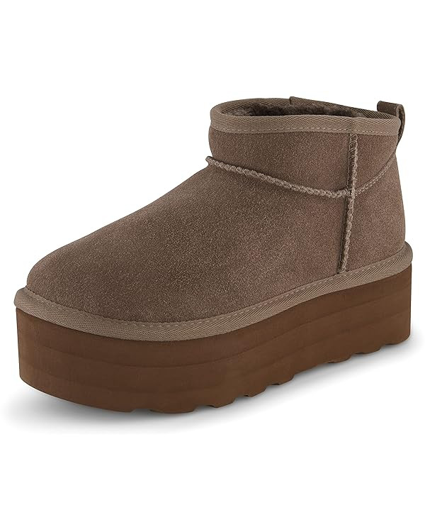 CUSHIONAIRE Women's Hippy Genuine Suede pull on platform boot +Memory Foam | Amazon (US)