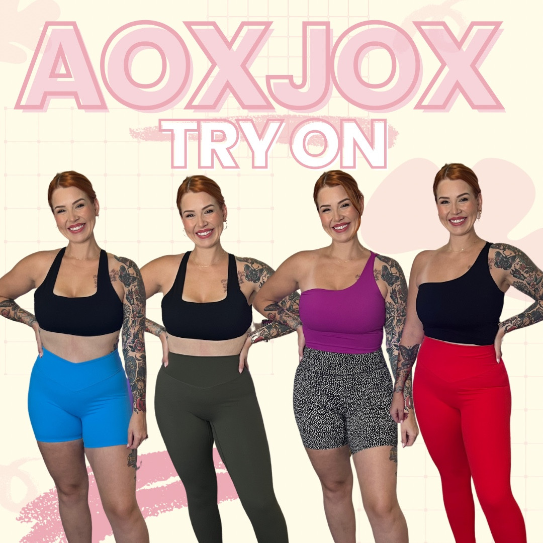 AOX JOX try on 🤩💪🏼✨
One of my fave activewear companies 👏🏻
I recommend sizing up in the leggings/shorts (I am wearing a XL).
The square top bra is a XL and the one sided bra is a large.
I am 5’6, 169 lbs.

#LTKFitness #LTKFindsUnder50 #LTKMidsize