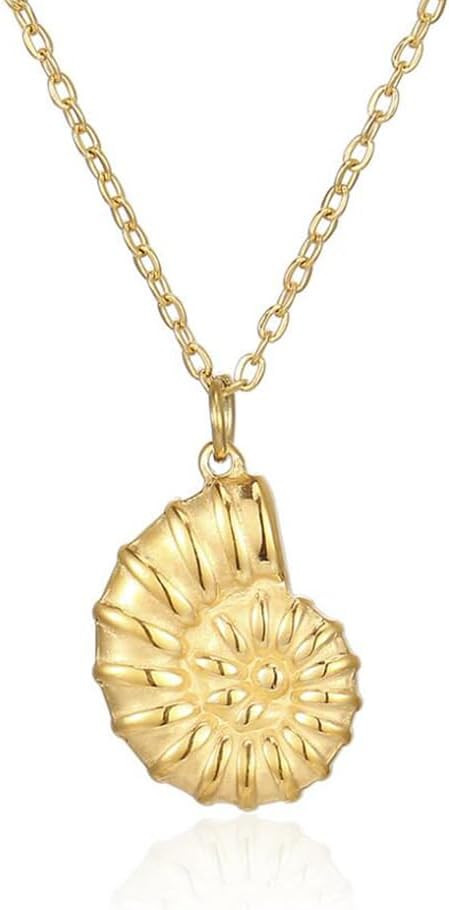 Stainless Steel 18K Gold Plated Conch Pearl Necklace Women,Ocean Jewelry Necklace Birthday Gifts ... | Amazon (US)