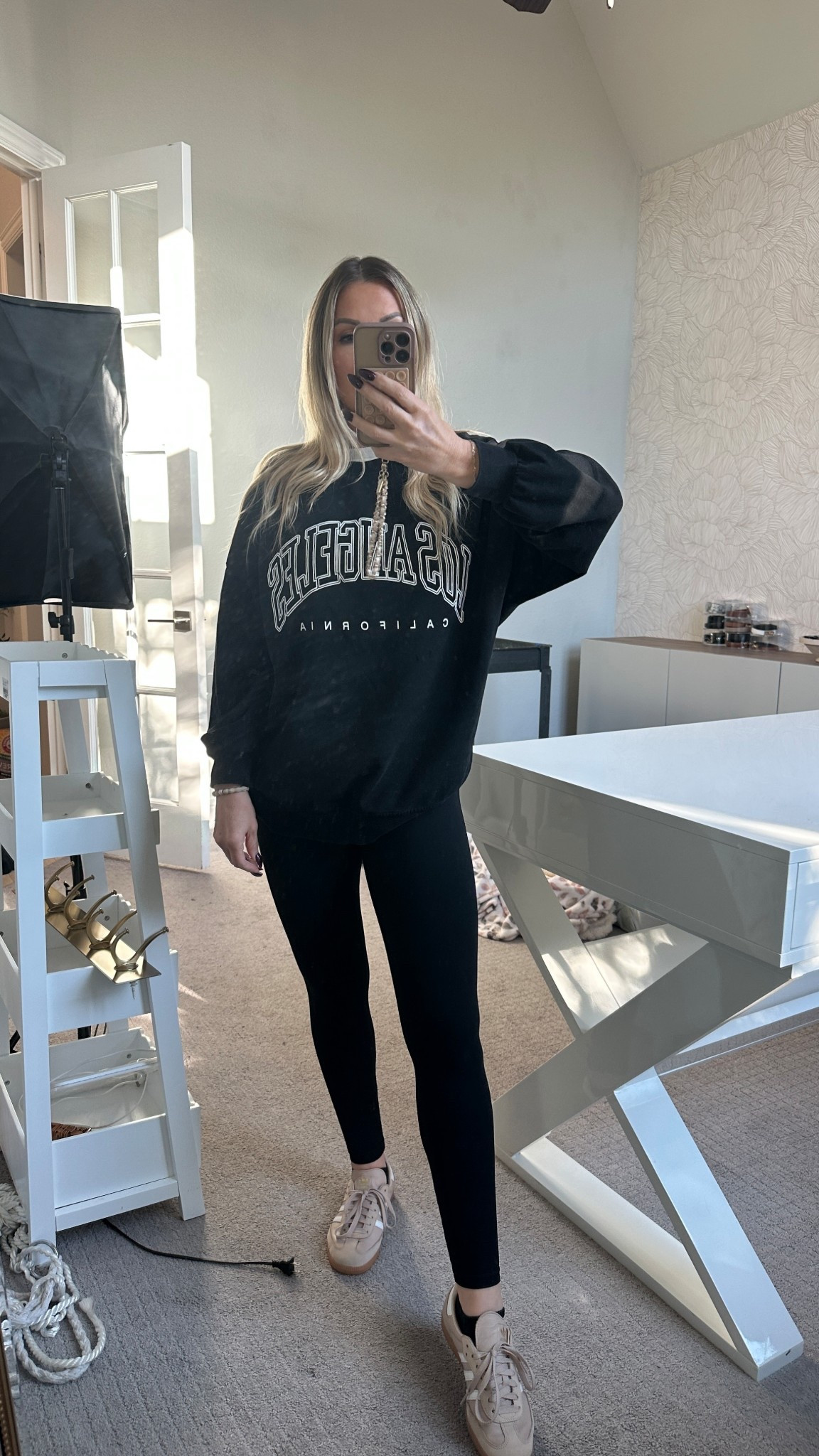 Moving day fit: comfy, casual, and still cute enough to feel put together. This oversized Los Angeles sweatshirt is giving all the cozy vibes while I pack and haul boxes to our new house. Paired it with my go-to black leggings and these neutral sneakers that have been lifesavers for long days on my feet. Every piece is affordable, easy to mix and match, and perfect for those in-between moments of life when style meets real life.

Shop the full look here — everything’s linked including my under $20 Amazon sunnies and everyday necklace.

#MovingDayStyle #AffordableFashion #AmazonFinds #ComfyCute #HighLowStyle #Over40Style #CasualOOTD #LTKUnder50 #FallStyleEdit #NeutralSneakers #MinimalistStyle #ChristianInfluencer #AthleisureLook #EverydayOutfit #OOTD

#LTKFamily #LTKHome #LTKSeasonal