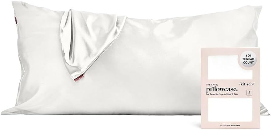 Kitsch Satin Pillowcase for Hair & Skin - Softer Thank Silk Pillowcase for Hair and Skin Cooling ... | Amazon (US)