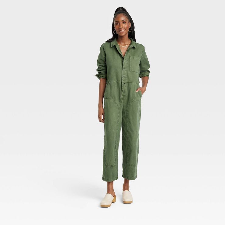 Women's Long Sleeve Button-Front Boilersuit - Universal Thread™ | Target