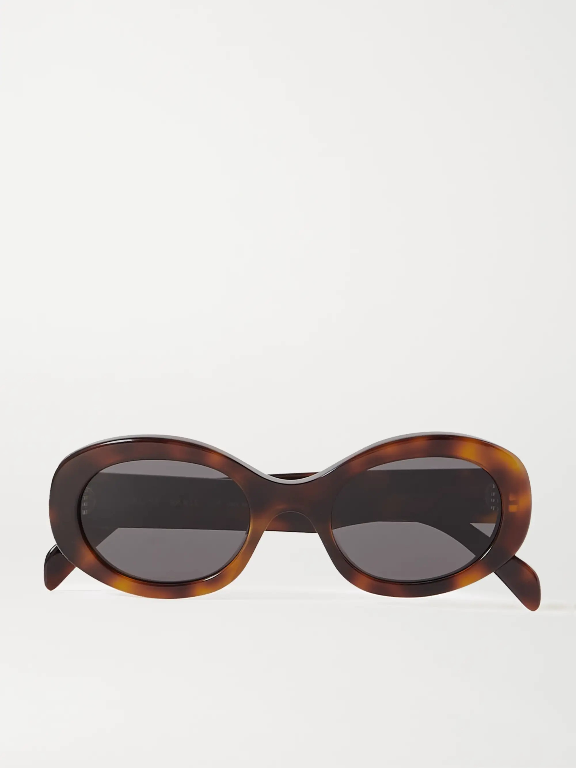 CELINE EYEWEAR Triomphe oval-frame tortoiseshell acetate sunglasses | NET-A-PORTER | NET-A-PORTER (UK & EU)