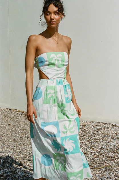 Talullah Midi Dress - Palm Tile Breeze | SABO SKIRT (Global)